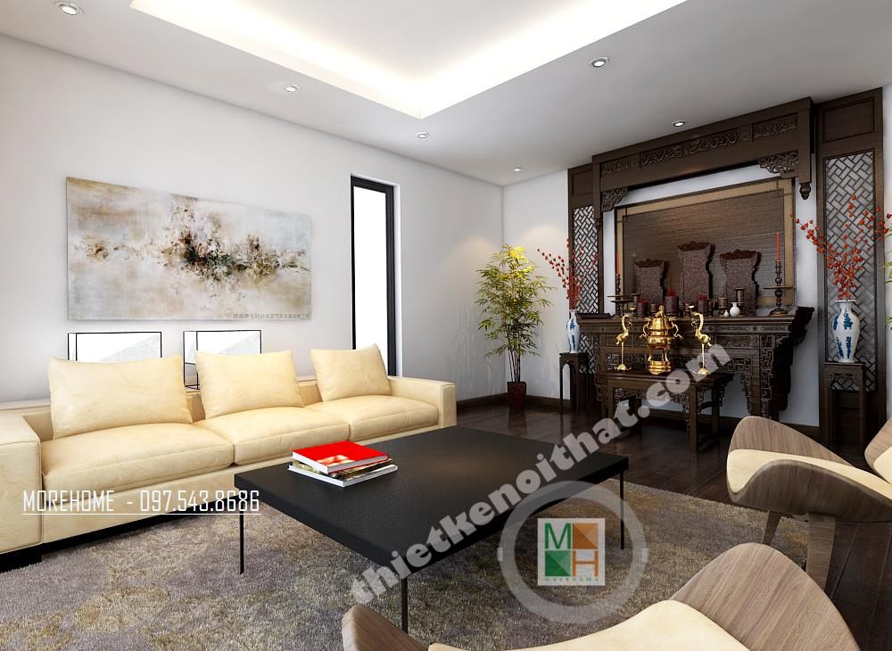 Bàn thờ phật - bàn thờ gia tiên - Mẫu 12